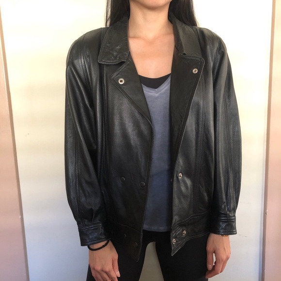 Vintage Jackets & Blazers - VTG - 80s Baby Leather Jacket